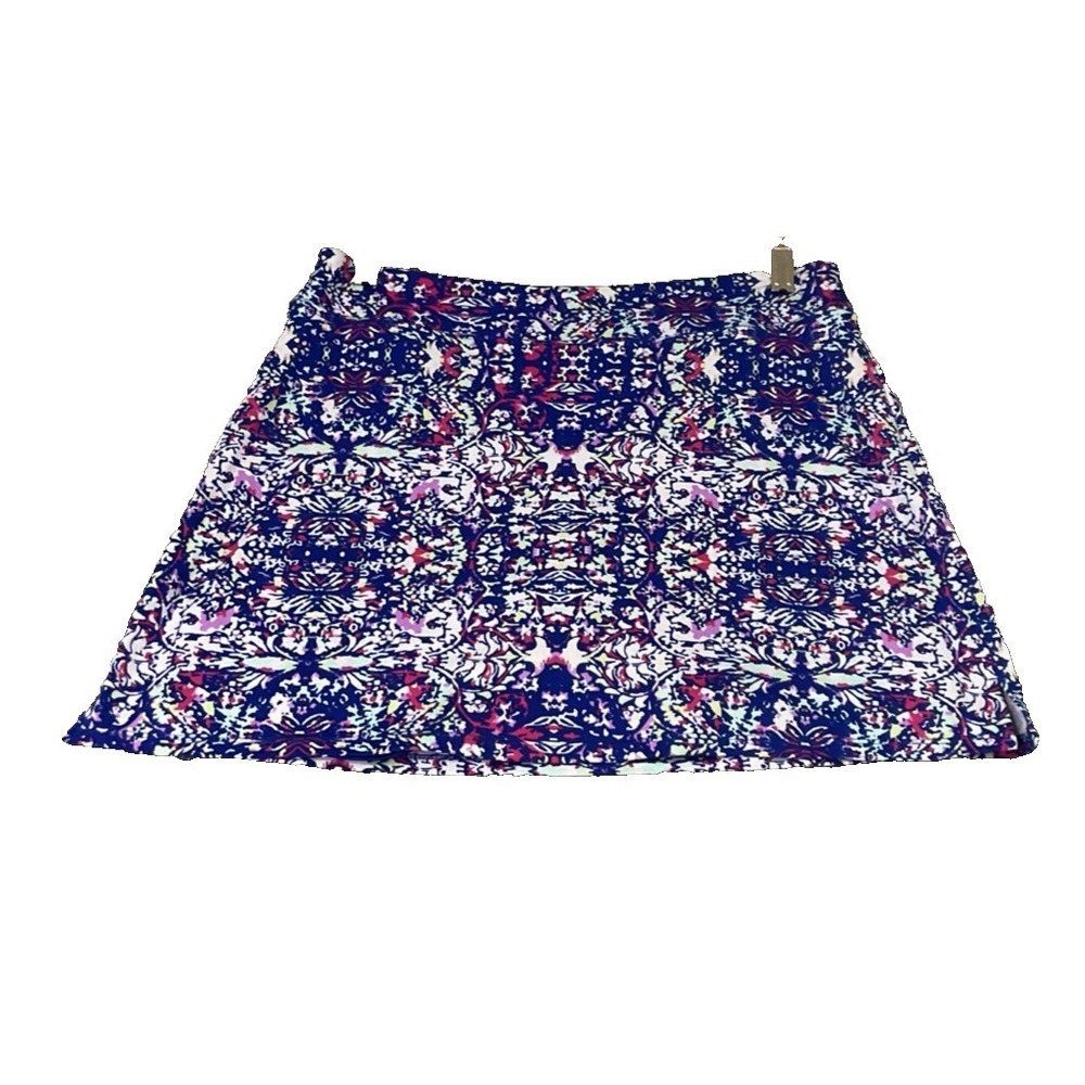 Tranquility Skort Women Sz M‎ Navy Pinks Abstract Print Excellent Active
